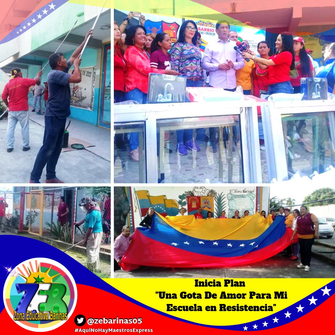 CDCEBarinas's tweet photo. En Compañía de nuestro Gobernador Ing. Argenis Chavez y la Dra. Mirla Castellano Jefa de la Zona Educativa Barinas, se da inicio al Plan “Una Gota de Amor para Mi Escuela en Resistencia” Institución Educativa E.B. El Molino del Municipio Barinas.
@aristobulopsuv @NicolasMaduro https://t.co/nv3PFJIhhm