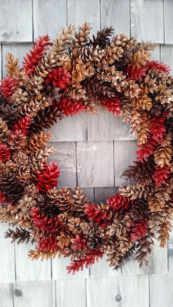 Large Rustic Pinecone Wreath by scarletsmile on Etsy diycraftsdecors.com/large-rustic-p…