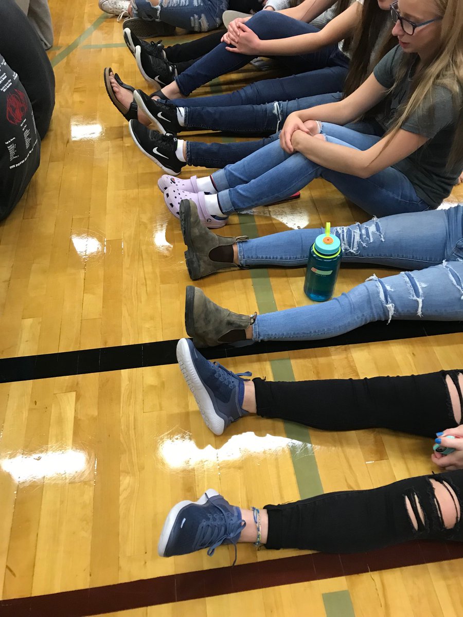 JimShevchuk's tweet photo. @McLurg a few new shoes and a few older feet ready to hit the ground running. @broncs #puttingyourbestfootforward Great job singing OCanada #grade12s. Well done @wilkie leaders! #lskysd https://t.co/B2qIJyBpbv
