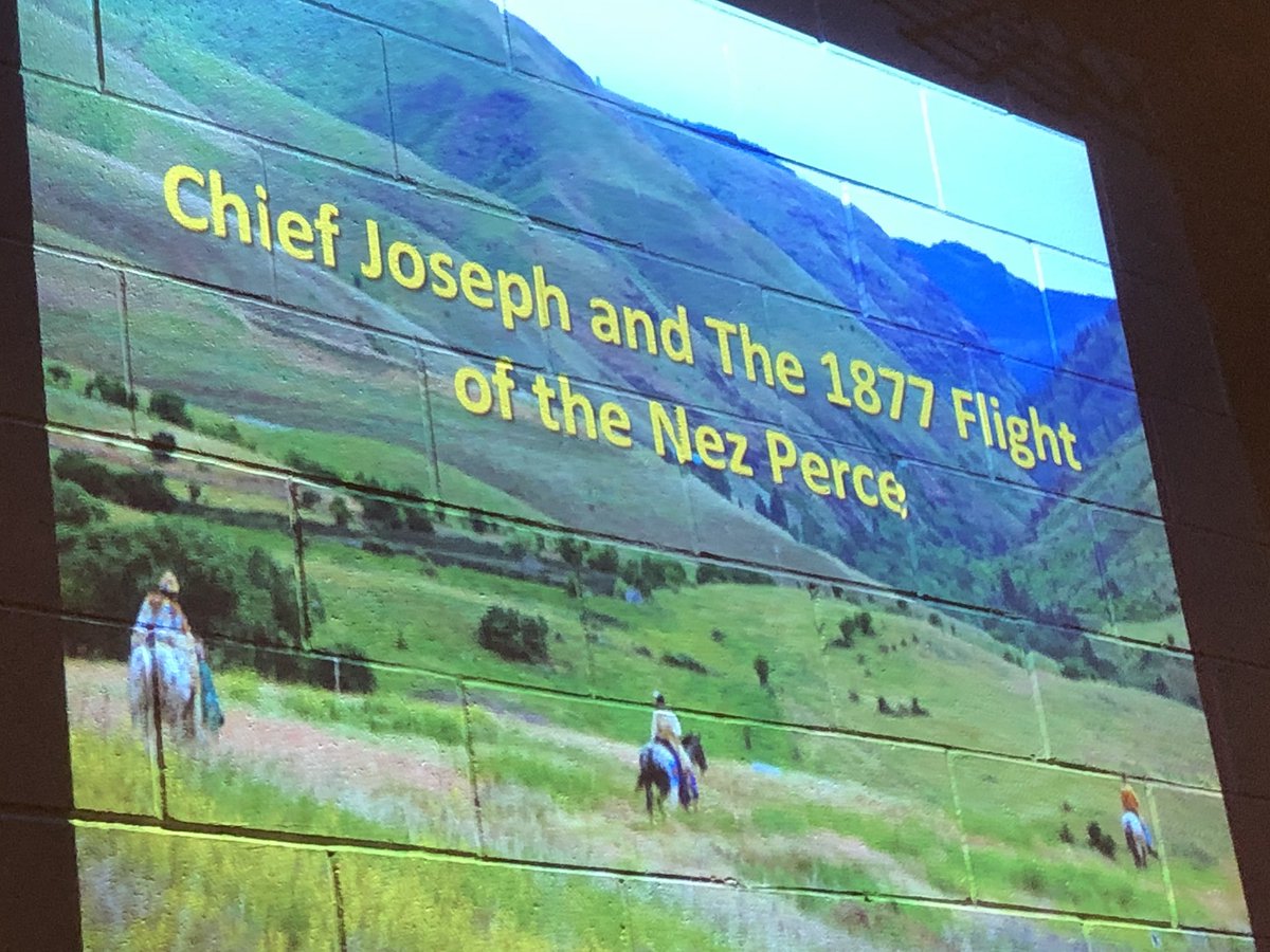 BrianAyers5's tweet photo. Professor Walter Fleming speaking to CJMS about our namesake, Chief Joseph. https://t.co/dHLhlzxXOU