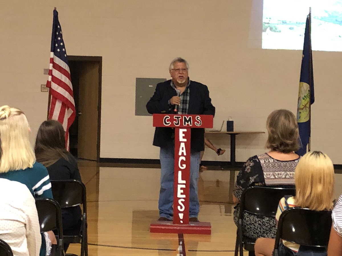 BrianAyers5's tweet photo. Professor Walter Fleming speaking to CJMS about our namesake, Chief Joseph. https://t.co/dHLhlzxXOU
