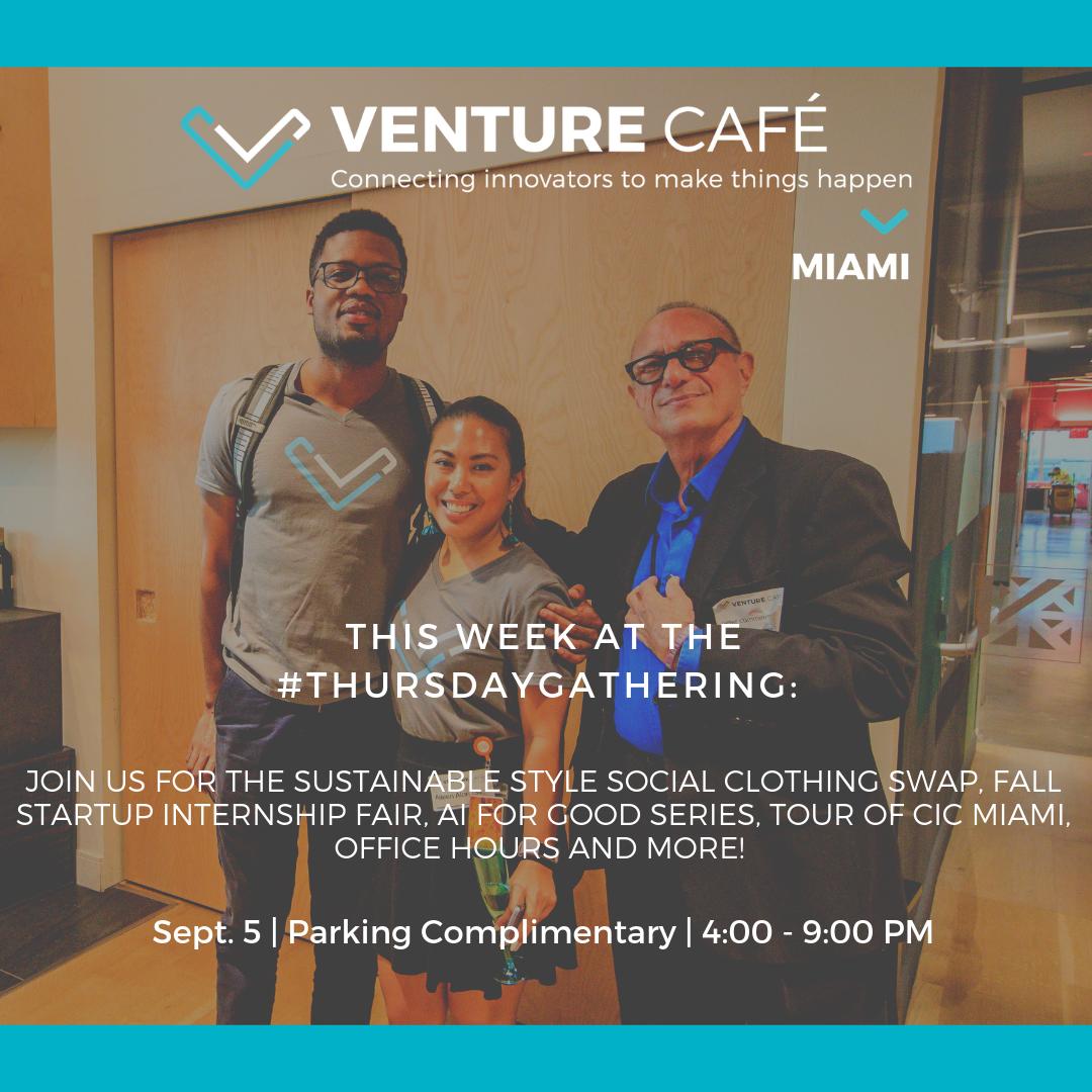 Momentum305's tweet photo. As you reset your plans for the week, don't forget to hang with us this Thursday evening from 4-9pm. We have great programming planned,  including our seasonal startup internship fair,  for high school and college students. See you there! #VCMConnects https://t.co/PEutq4WFfi