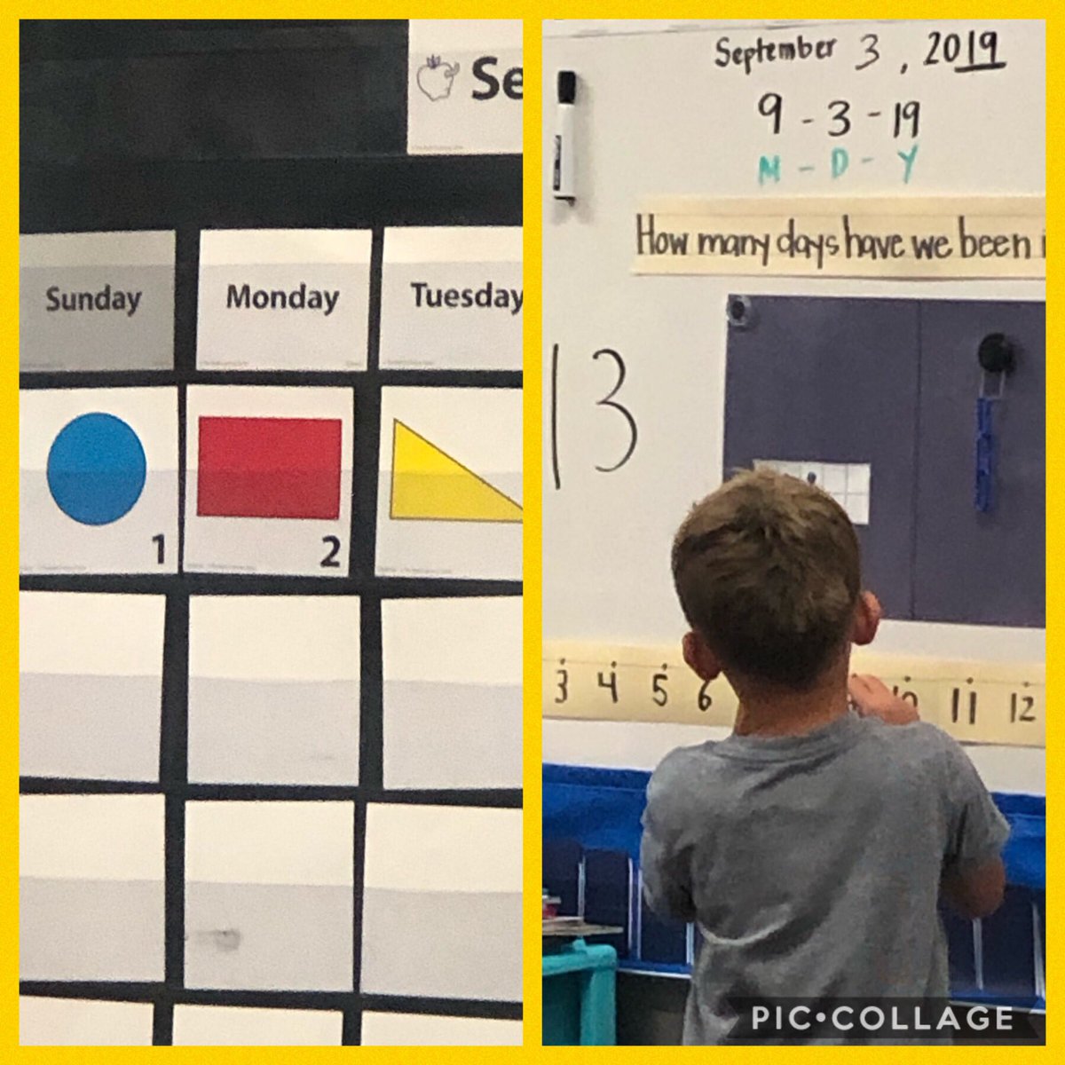 Kindergartners are discussing what they notice about the ten frame.  One student shared “we need two more blue dots to make a total of 5.”  #thewildcatway #1LISD