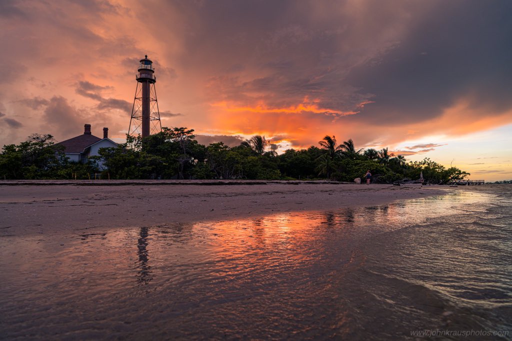 A beautiful evening at Sanibel Island Light in Sanibel, Florida.

Outer bands of #HurricaneDorain brought scattered showers and moisture to the area, which resulted in a stunning, colorful sunset.