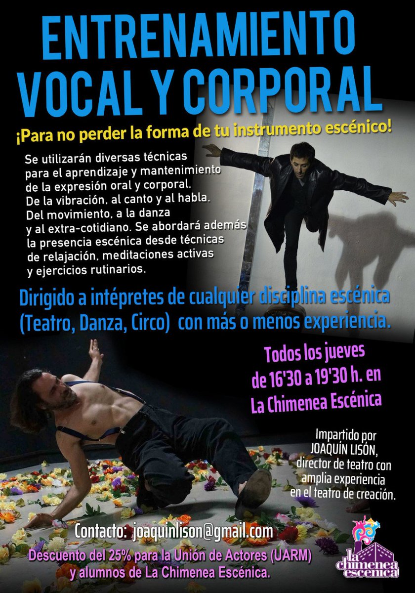 Entrenamiento vocal y corporal, con Joaquín Lisón chimeneaescenica.wordpress.com/2019/09/03/ent…