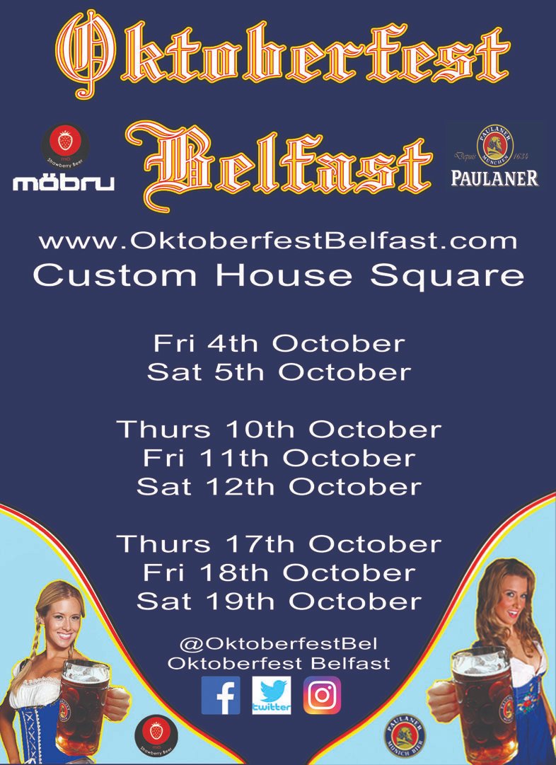 COMPETITION 2
LIKE &amp; RT for a chance to win....
x8 Free entry
x8 VIP seat reservation
x8 Que Jump
x8 Oktoberfest hats
x8 Oktoberfest T-Shirts
Remember to tweet your friends to let them know too
#OktoberfestBelfast #Oktoberfest #Comp #2019 #beer #Belfast