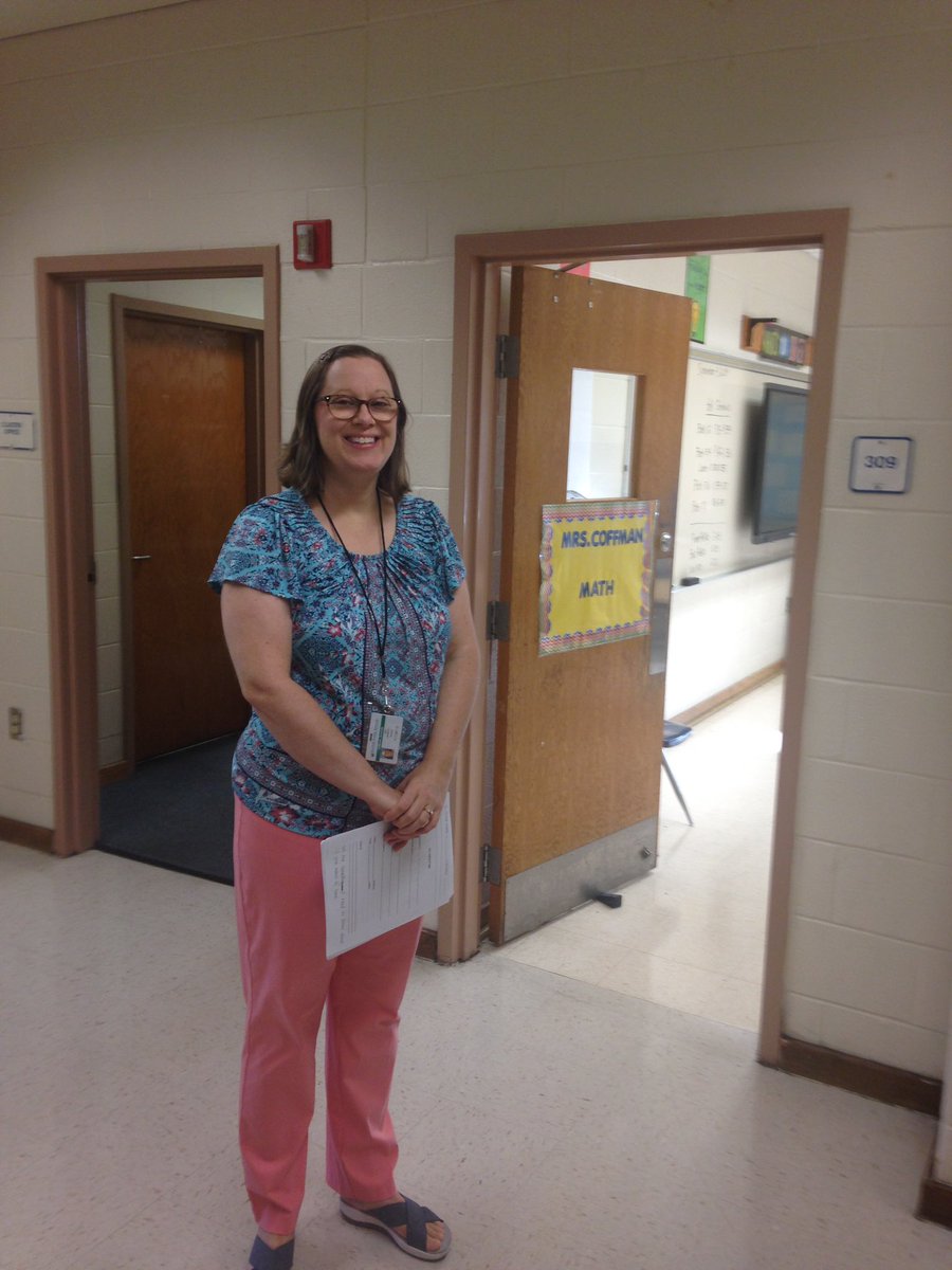 6th grade math teacher anxiously waiting to greet all of her new students. #excited #FirstDayOfSchool2019 #FirstdayNPS #NPSicount