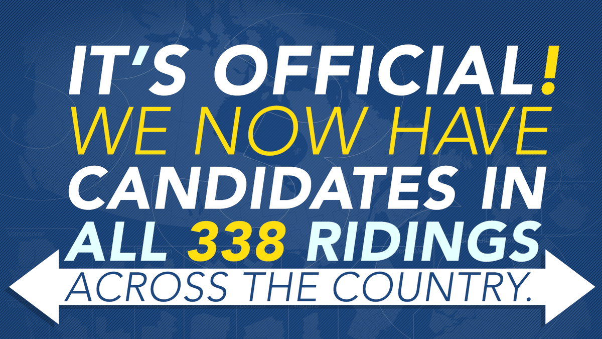 CPC_HQ's tweet photo. Our Conservative team is officially complete! All across the country, our 338 candidates are working hard to help Canadians get ahead.
#cdnpoli https://t.co/yBmmikF1yb