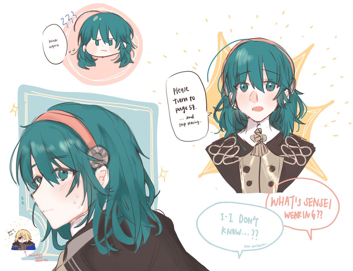 more sensei doodles from over the weekend!!! she looks so cute in the academy uniform!! 