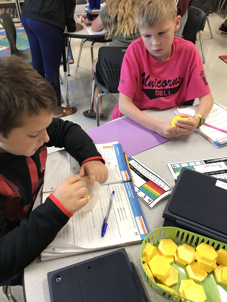 AbbeyUpton's tweet image. Exploring volume with pattern blocks in math today! #CRFamily #creteach #cre219 #mathisfun