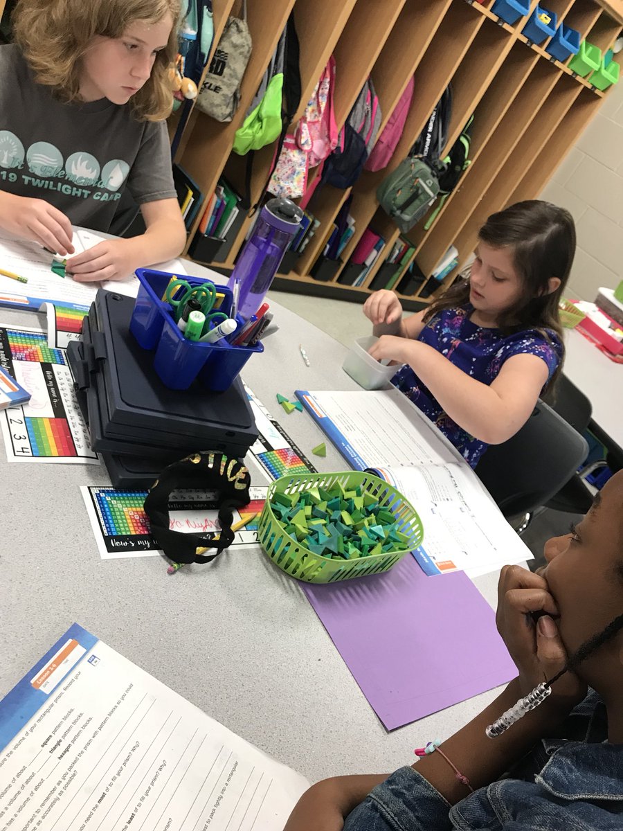 AbbeyUpton's tweet image. Exploring volume with pattern blocks in math today! #CRFamily #creteach #cre219 #mathisfun