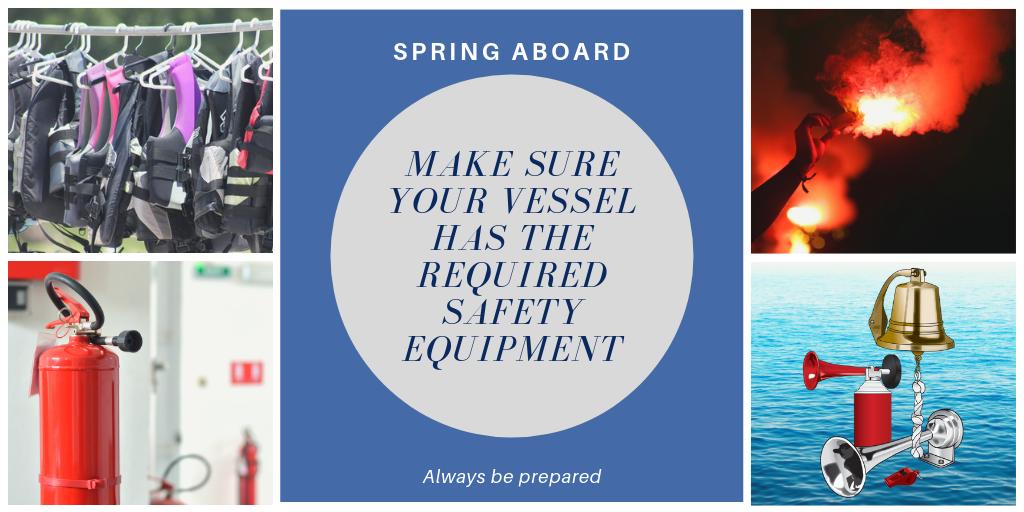 SpringAboard's tweet photo. As the summer comes to an end, it is important to make sure that all safety equipment is still intact. Make sure before you go that your boat has all the Federal, State &amp; Local required safety equipment aboard &amp; that they are all up to date &amp; in good working order. #SpringAboard https://t.co/MJoF80IPft