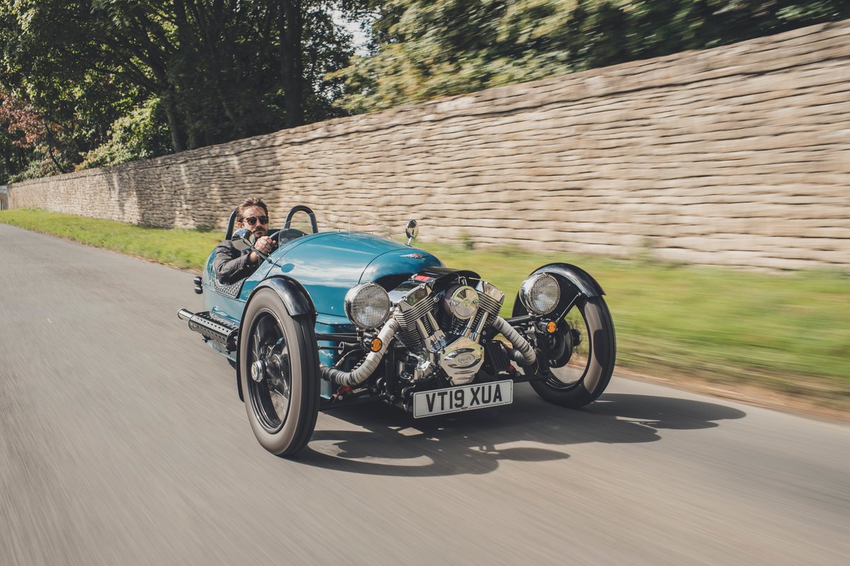 morganmotor's tweet photo. Introducing the latest addition to our factory fleet, a stunning squadron blue Morgan 3 Wheeler finished with some lovely details. The perfect machine for a Summer evening drive on some beautiful British B-Roads. Discover more at https://t.co/WjZddwTqdW #Morgan110 https://t.co/vhMHEImHlr