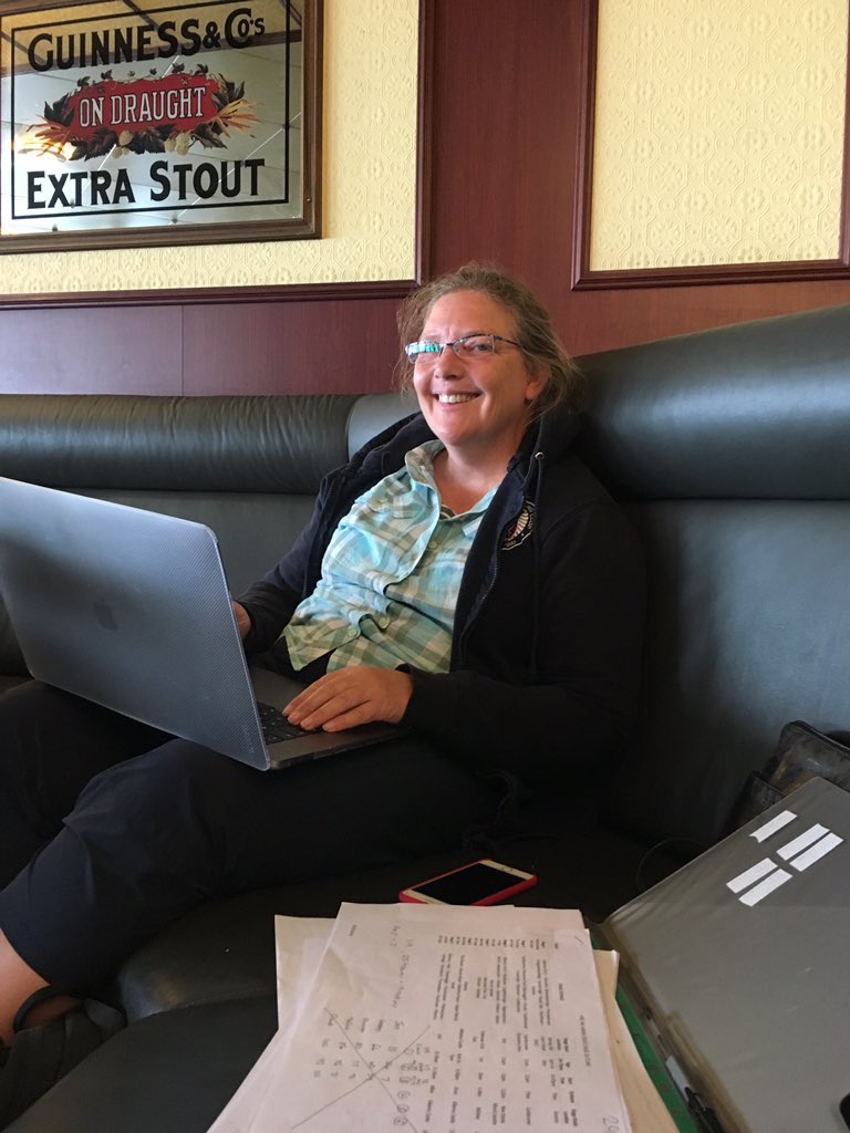 TW1Racing's tweet photo. Manager Lisa taking it easy on the ferry. @RasnamBan https://t.co/mkk7SLEzQd