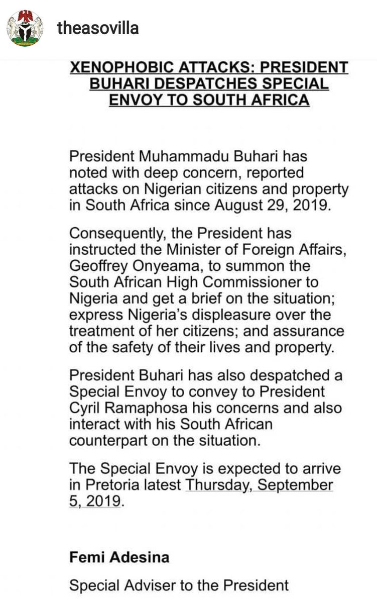 Africa's two giants; Nigeria &amp; South Africa, cannot afford economic tensions. Glad to see the leaders giving it the right level of attention. #AfCFTA requires economic collaboration for mutual benefit among Africa's member states. Nigeria &amp; South Africa have lead roles to play.
