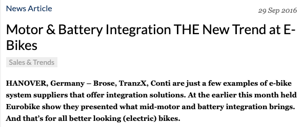 A VC funded company does something that's old hat (3+ years old), and <a href="/engadget/">Engadget</a> <a href="/nisummers/">Reddit Marketing</a> falsely report it as 'novel' (plus putting the battery by the seatpost is worse for weight distribution than on the bike downtube)

Stop dutifully reprinting VC ad copy.