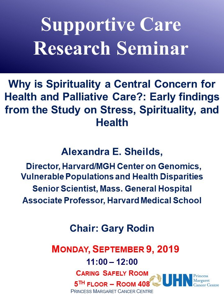 Join us for a special Supportive Care Research Seminar to kick-off the academic year! The regular weekly seminar will  resume September 30! #palliativecareresearch #stress #spirituality #health