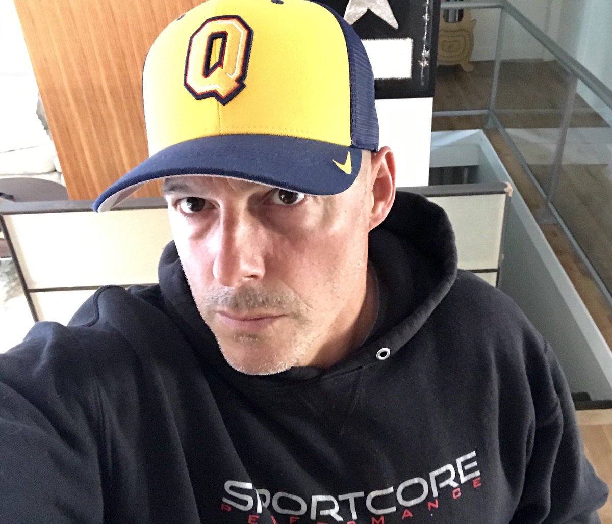SportcorePro's tweet photo. Gotta represent! Thanks for the swag @TateWilliams_15 Do your thing out there at Queens! #boyzup #quarterback #sportcoresquad #movementcoach https://t.co/Ujvw6nJe7d