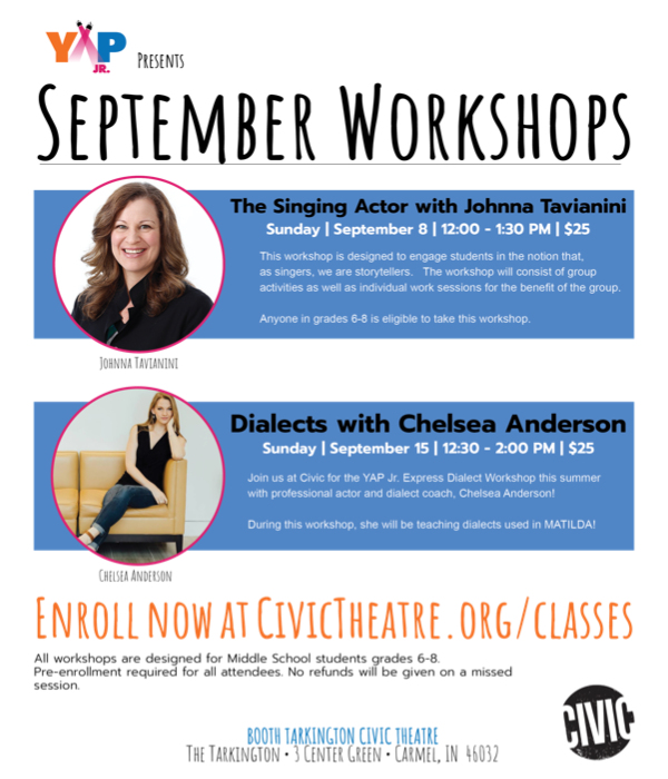 Civic_Theatre's tweet photo. Middle School Workshops at Civic Theatre! - https://t.co/oaUXyjE0hq https://t.co/HGyfplYMLz