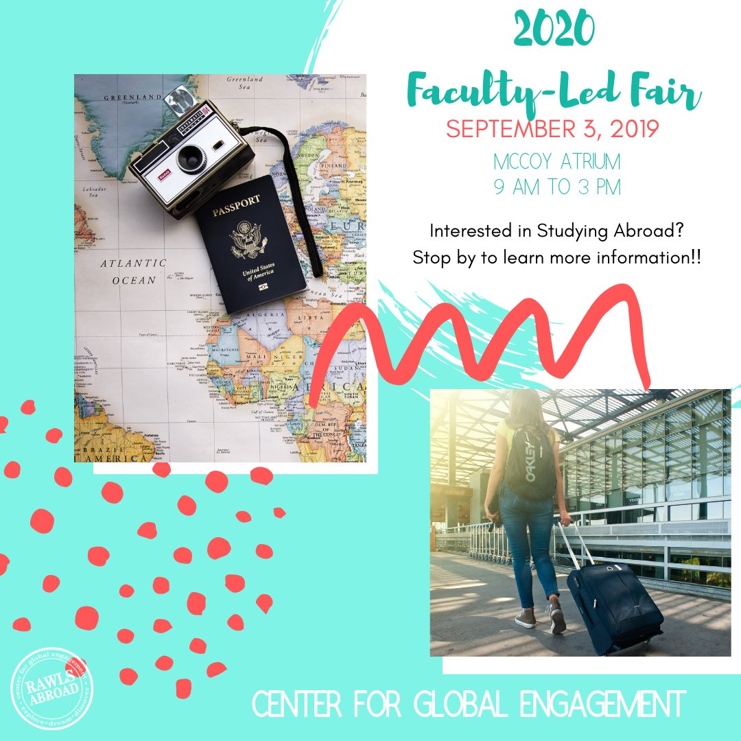 If you are interested in Studying Abroad, be sure to stop by our table in the McCoy Atrium TODAY!
#RawlsAbroad ✈️🌎
.
.
.
#StudyAbroad #CenterforGlobalEngagement #Travel #GoinGlobal #RedRaidersAbroad 
 <a href="/tturawlscollege/">Rawls College</a>