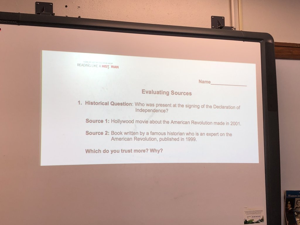 6th grade evaluating sources