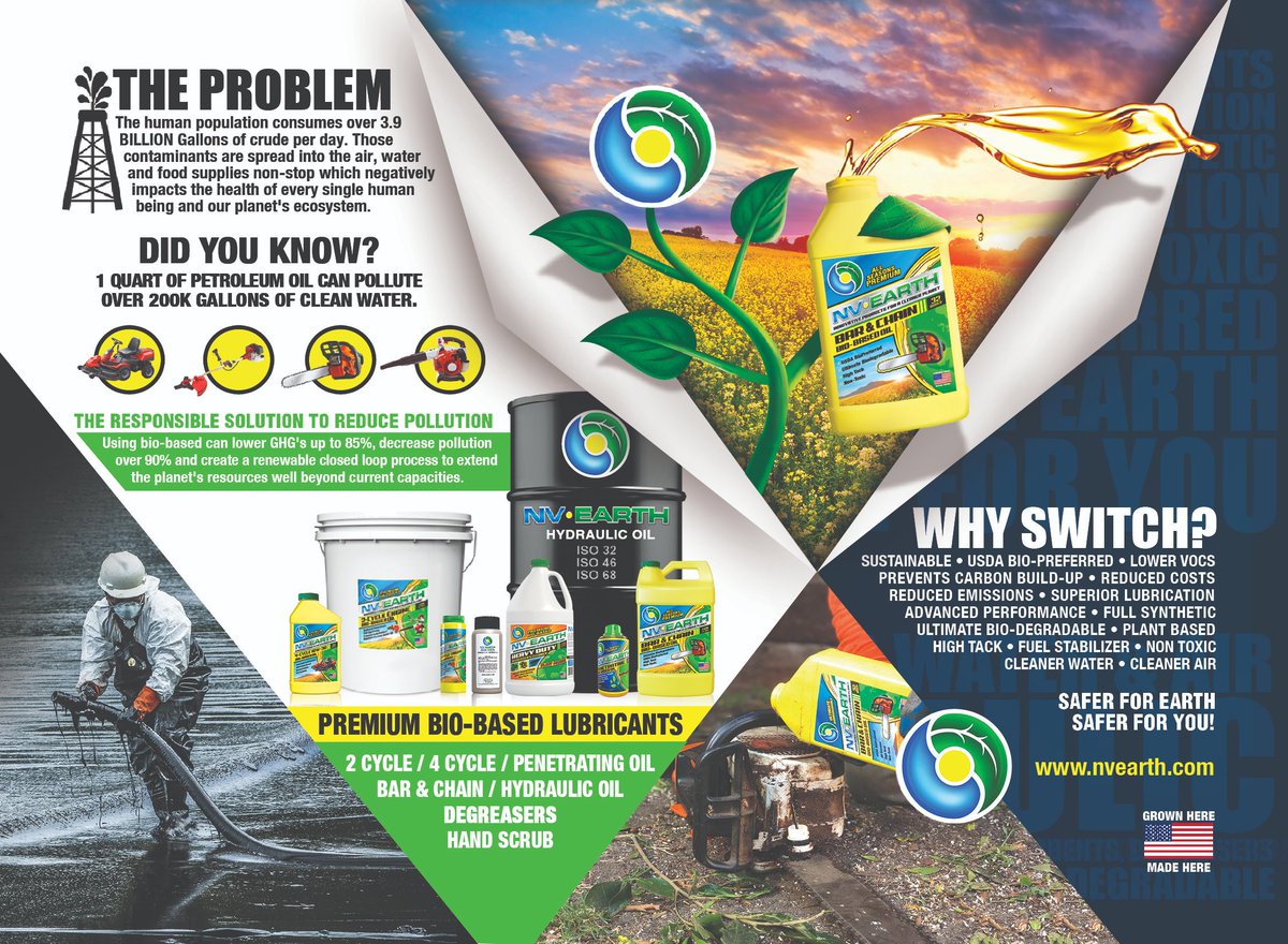 NVEARTH's tweet photo. Less pollution is the solution and doesn't take much to make a difference. It feels good to #GogreenwithNV.

Look for the bright yellow bottle @EwingIrrigation , @SiteOneSupply and @TreeStuff .

#makinganimpact #BeTheChange #biobased #makeadifference #sustainablesolutions https://t.co/n4nD8nETwE