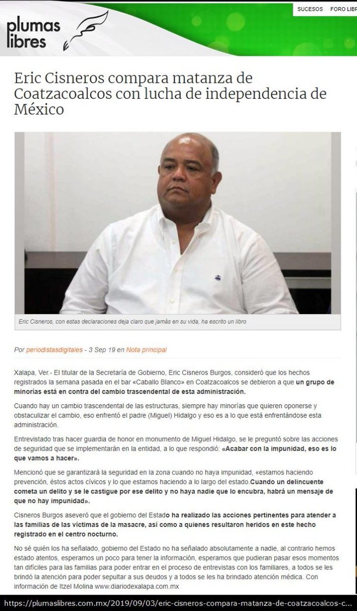 eli8427's tweet photo. #Estatal // Fuente: #PalabrasClaras // Eric Cisneros compara matanza de #Coatzacoalcos con lucha de independencia de #México.
https://t.co/cVj0sFAQoX https://t.co/GUzm7oJDaa