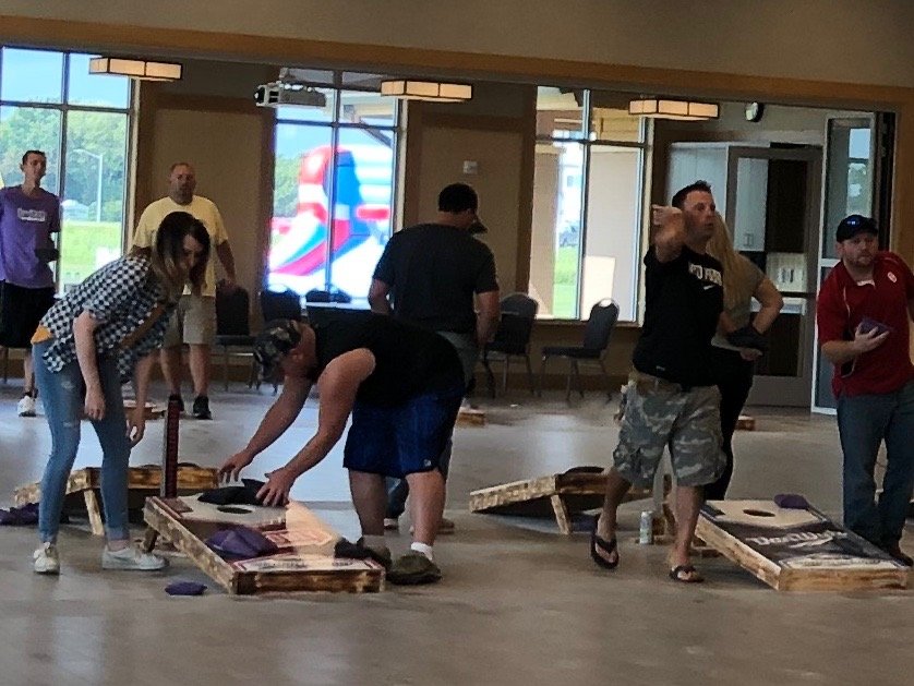 CrossroadsPavi1's tweet photo. Some bag throwing pros in action at the bags tournament on Sunday! @sheldonchamber https://t.co/yjEjUTuvWa