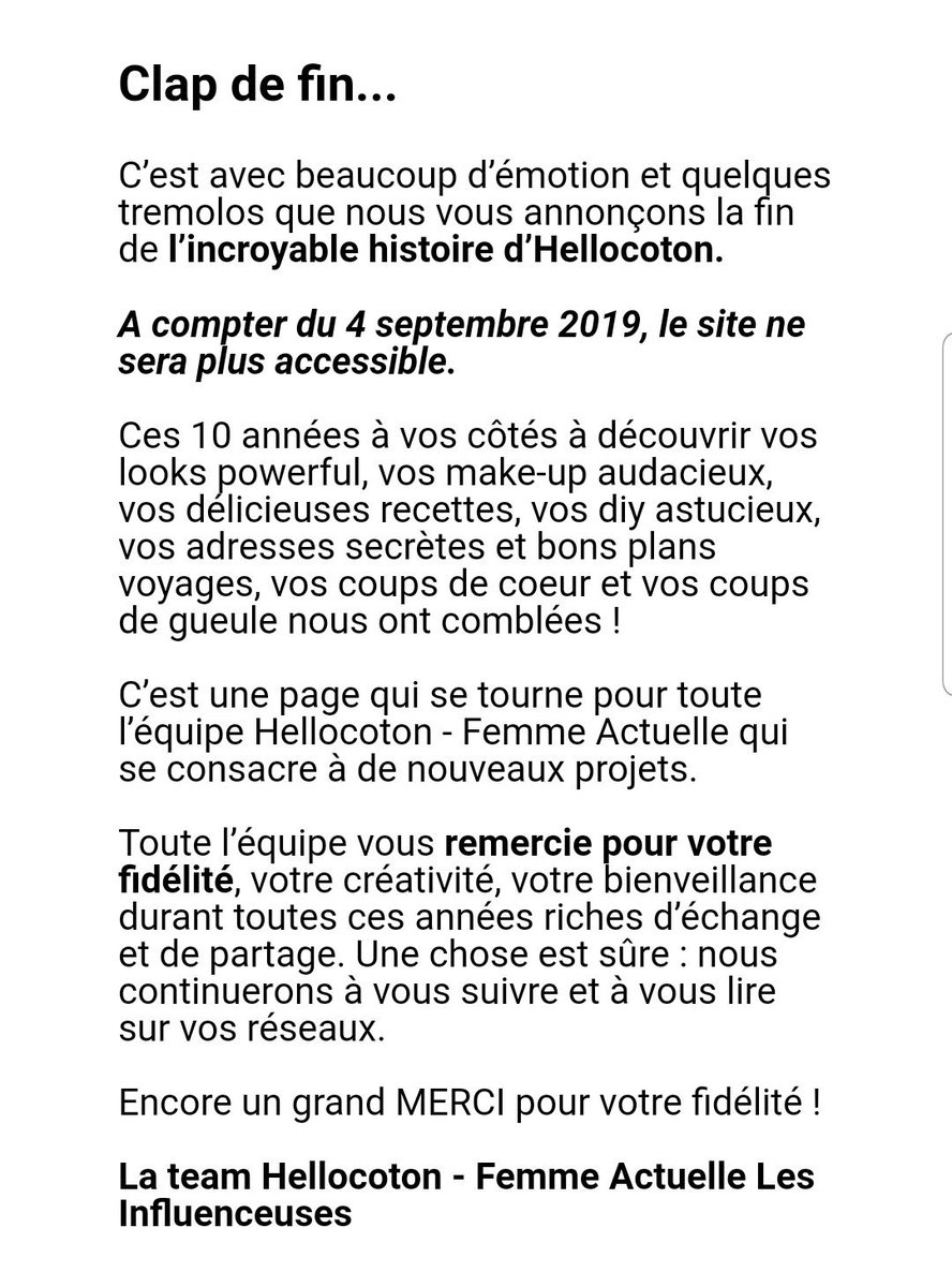 Bullesdeflo's tweet photo. #Blogosphère #Hellocoton Clap de fin dès demain (!) pour la mythique plateforme @hellocoton qui a lancé et mis en lumière de nombreuses blogueuses et influenceuses. Une ère s'achève... https://t.co/rqsPU4BpWY