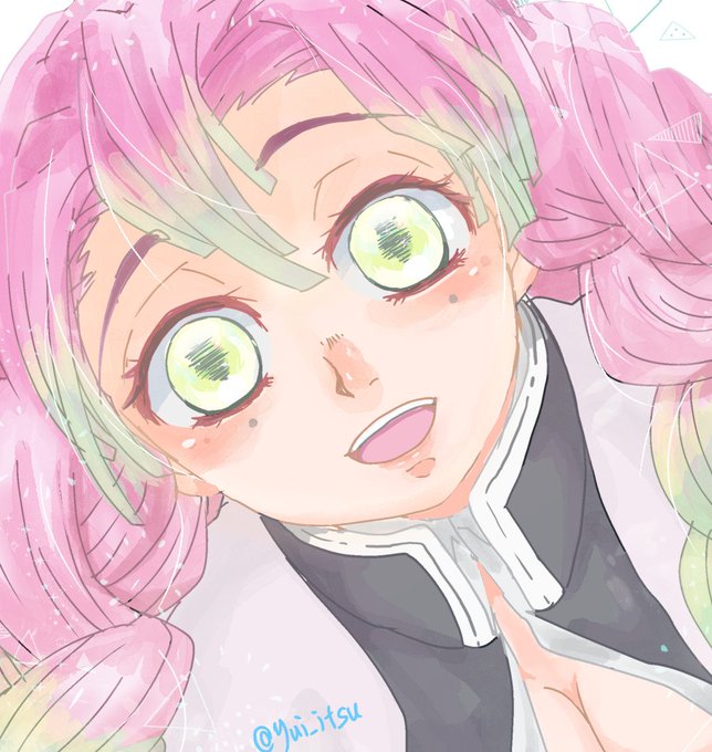 唯一/ゆいさんがTwitterに投稿した甘露寺蜜璃(鬼滅の刃)のイラスト。