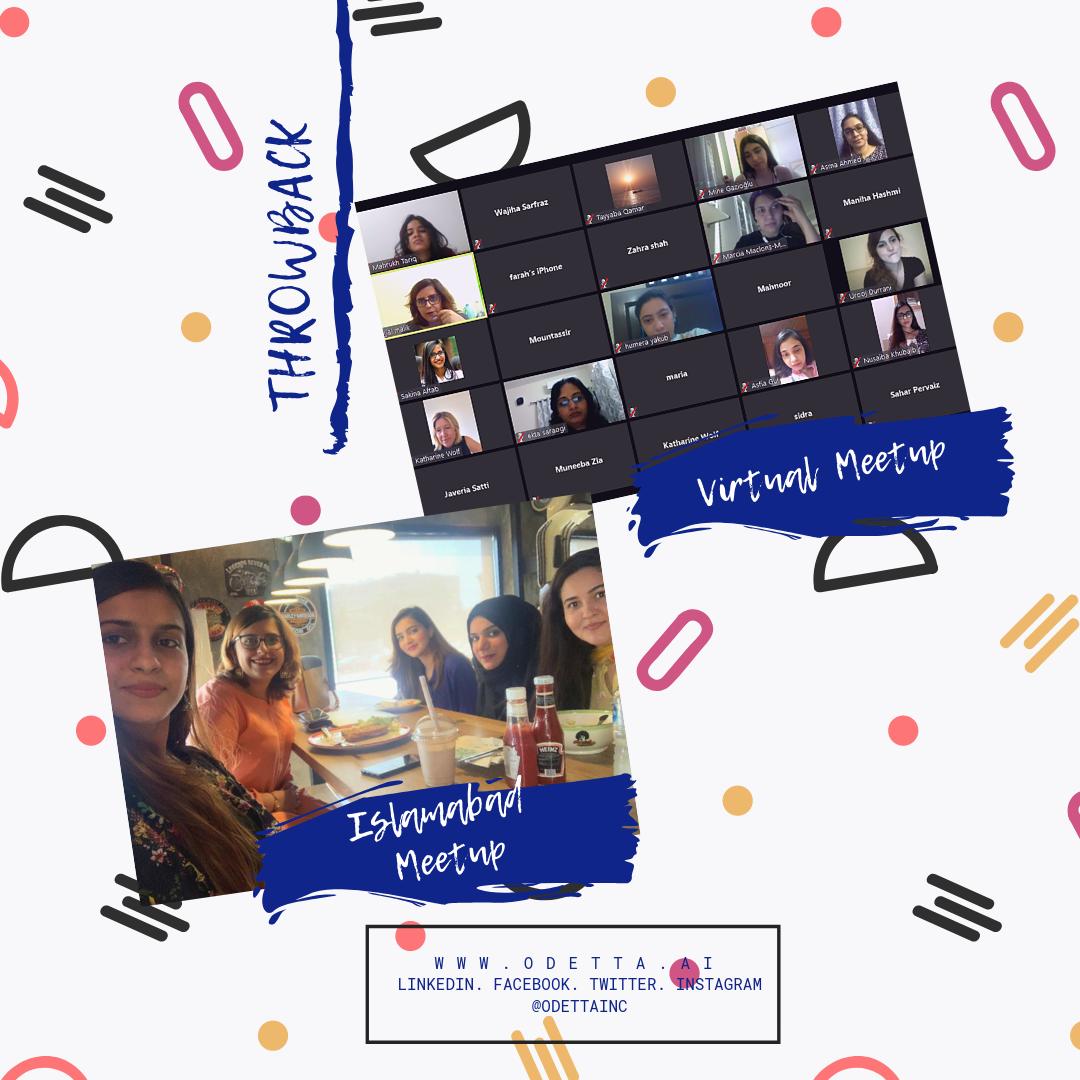 OdettaInc's tweet photo. #ThrowBack to #August 
Building community across boards!Our monthly virtual meetup since the birth of Odetta &amp; now meetup in different cities &amp; countries.The cycle has been started from #Islamabad, #Pakistan!Let's see what's t next stop for our comm meetup😍#TeamOdetta #OdettaInc https://t.co/hiXbo4Rpr9