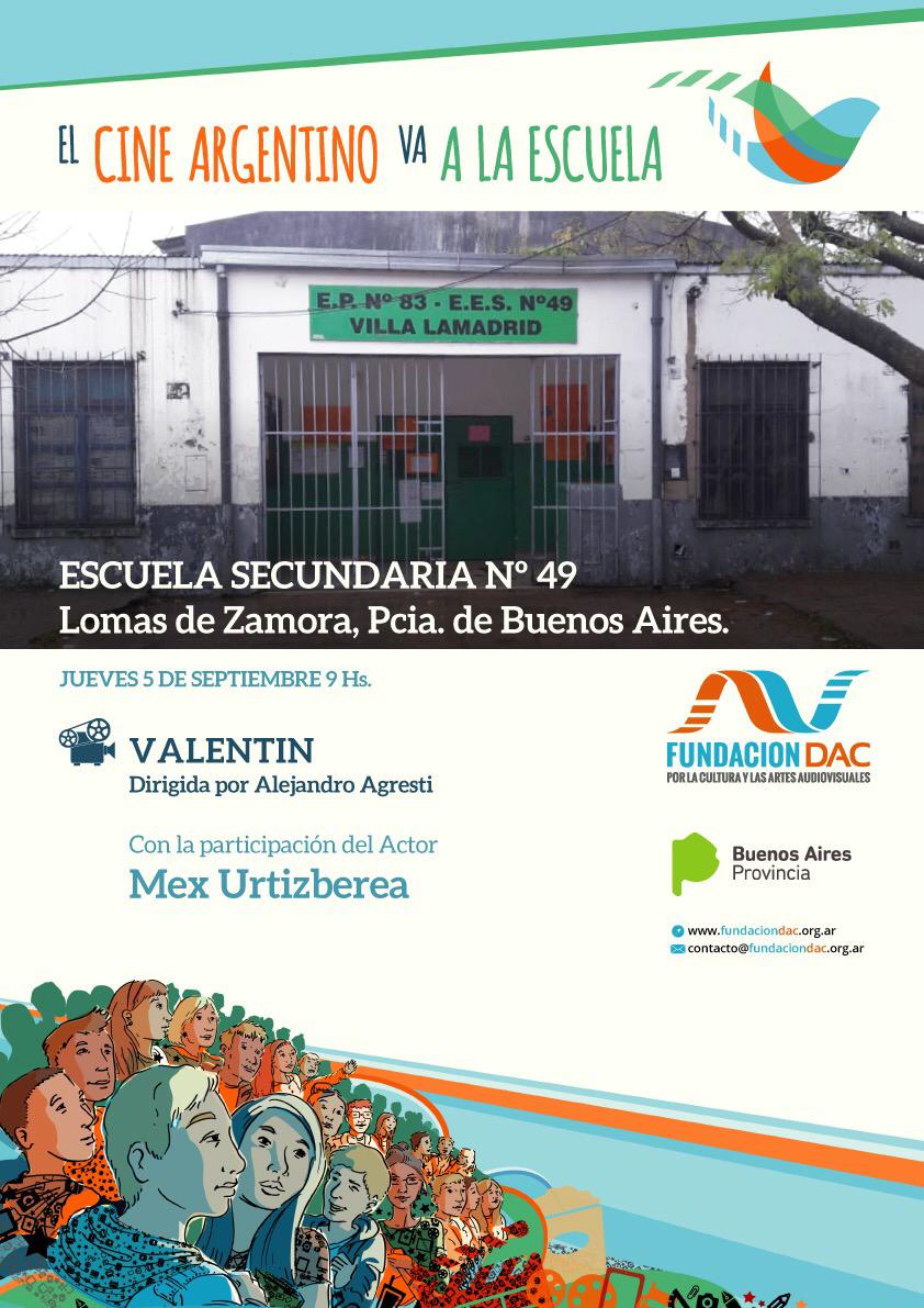El #CineMóvil 🚙 llega a #LomasDeZamora con la proyección de Valentín, del director Alejandro Agresti 🎬 y presentada por el actor <a href="/mexurtizberea/">mex urtizberea</a> 

Actividad organizada por la <a href="/fundacionDAC/">Fundación DAC</a> y @BA_Cultura.

<a href="/MunicipioLdeZ/">Mun Lomas de Zamora</a> 
@CulturaLomas