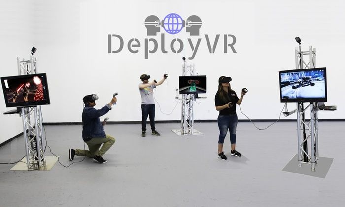 deploy_vr's tweet photo. We're offering up to 53% off of our Escape to #VR experiences over @Groupon! Come play with us in #Encinitas! https://t.co/Ex220G5nLp #VirtualReality #gaming https://t.co/eEpBJI4GFw