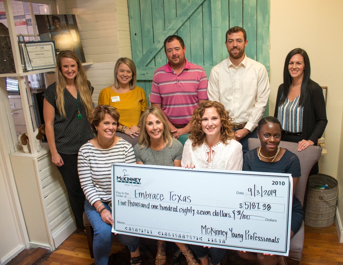 McKinneyYP's tweet photo. Thank you to all of the MYP members &amp; community for your support of @embracetexas. Because of your generosity, we were able to donate over $5,000 helping kids in foster and adoptive care have a loving, stable home. https://t.co/1mS6ntnEjh