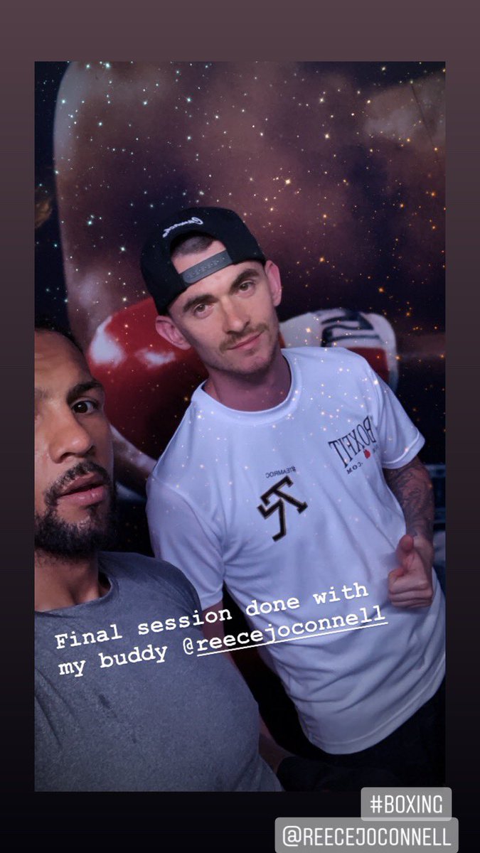 wadicamacho's tweet photo. All the work is done now with @reecejoconnell  ✅ 

I’m truly ready for Saturday #war 💯 @Goodwin_Boxing 👻=🖕🏽.... #Boxing 👌🏽. https://t.co/z8T562sLJs
