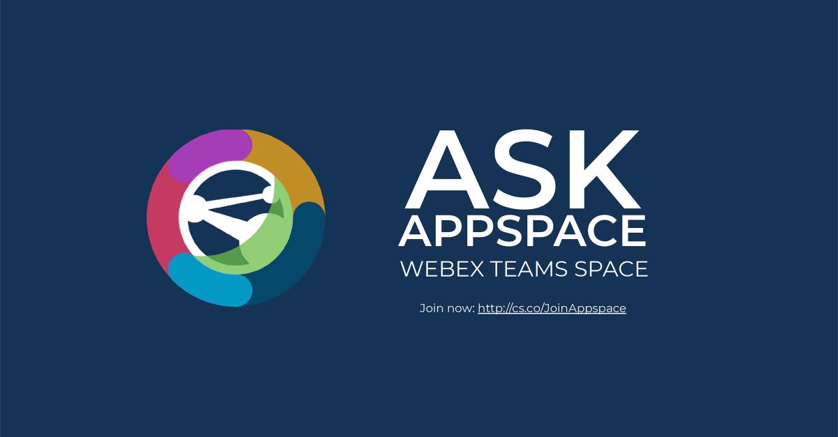 Don't forget, you can engage directly with #Appspace &amp; <a href="/CiscoCollab/">Cisco Collaboration</a> #Webex subject matter experts and peers in our Webex Teams space. Join today and add even more value to your #workplace bit.ly/34hgEkZ