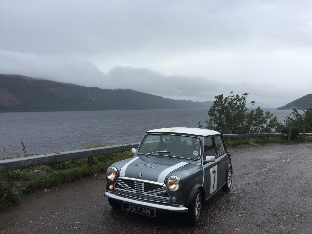 MariotheMini's tweet photo. Day 2 Monday Scotland 🏴󠁧󠁢󠁳󠁣󠁴󠁿 road trip and @MariotheMini drove past Loch Ness enroute to Inverness. He even saw the Loch Ness monster! But due to the immense amount of rain his distributor cap got mildly moist so a quick stop, dizzy cap off quick wipe dry &amp; all good again 😀👍🚗 https://t.co/J9fsbdbajl