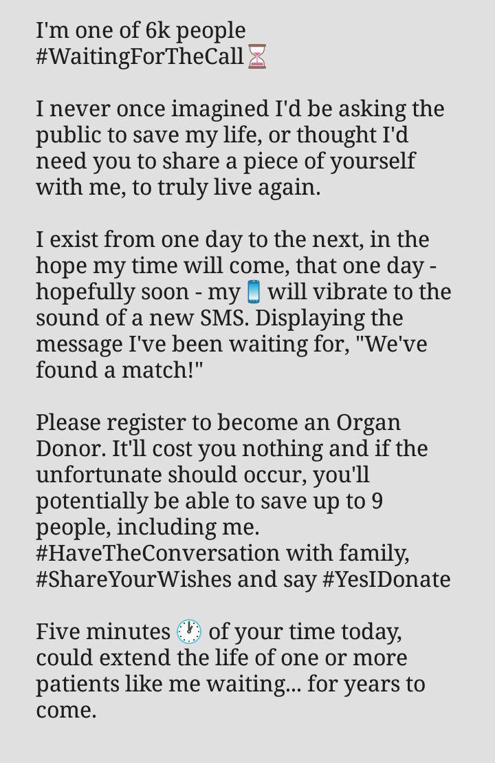 Naomi_My_Story's tweet image. My letter to a potential #OrganDonor... 💞🕯️ please RT if you feel someone needs to read this OR instead reply, tagging them. Thank you. 🙏🏾

#PassItOn
#OrganDonationWeek 
#MaxAndKeirasLaw
#Donation saves lives @NHSOrganDonor @ACLTcharity @TheVoiceNews