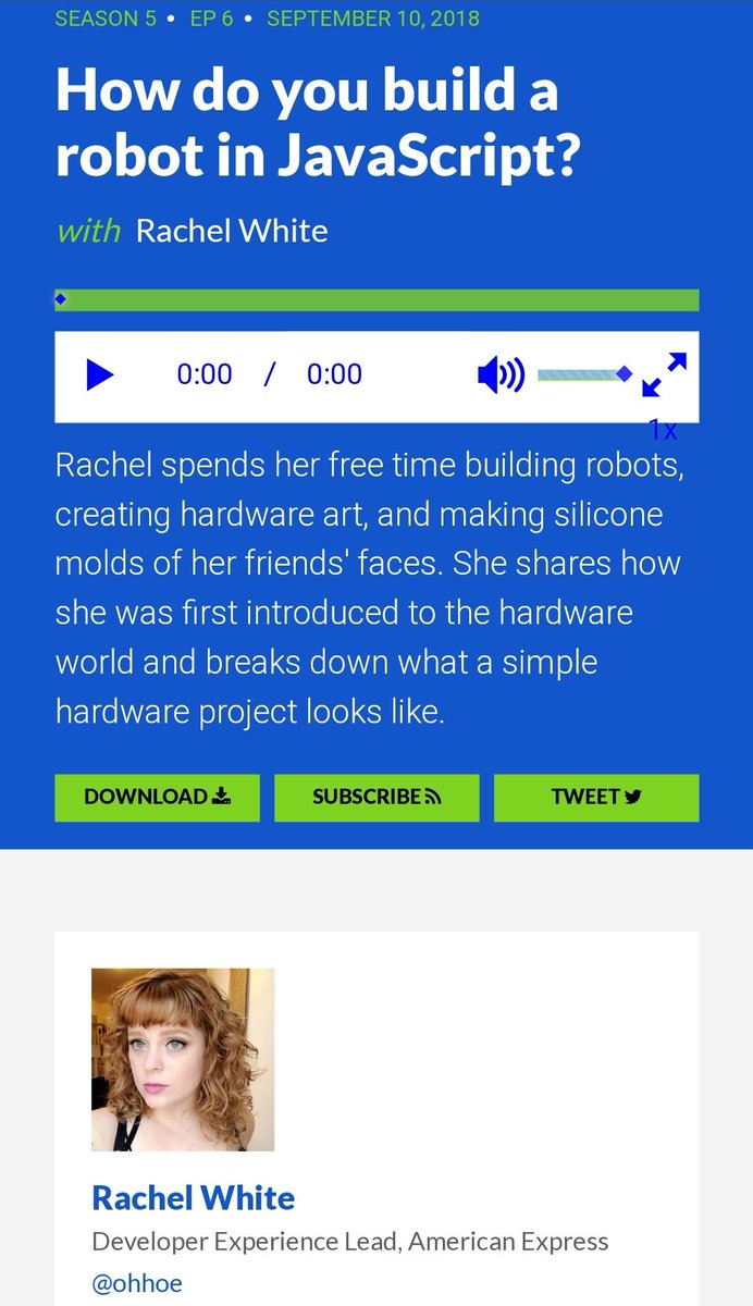 thecodecaddie's tweet photo. Listening to @CodeNewbies Season 5 Episode 6: How do you build a robot in JavaScript? with @ohhoe
#TheCodeCaddie
#CodeNewbie
https://t.co/Z9WBXxXIwQ https://t.co/ae9cWtRNjo