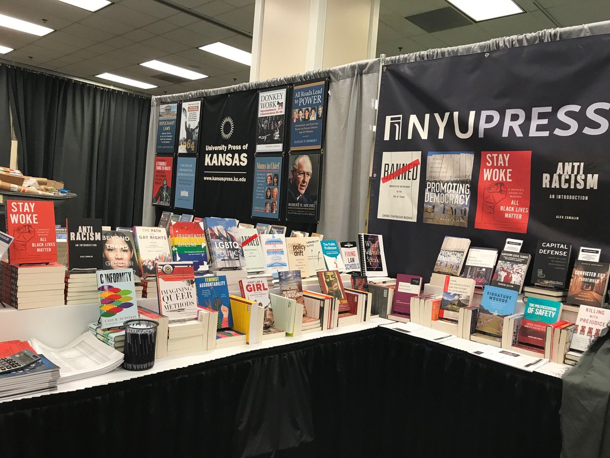 NYUpress's tweet photo. Thanks to everyone who came by the #NYUPress booth at #APSA19 - we had a blast! If you missed the show or didn't get all the books you wanted, you can still use the discount code APSA19-FM on our website for 30% off select titles! Start browsing here: https://t.co/lWLSsdvGAD https://t.co/R7FaMncSBt