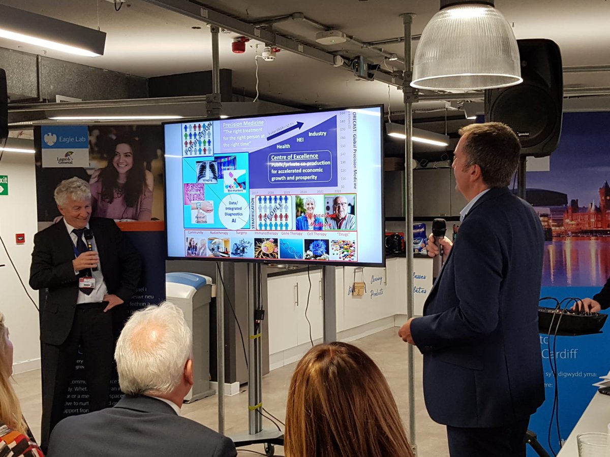 What a great new #medtech double act <a href="/DigiTuesday/">Digital Tuesday</a> - <a href="/CliveMorgan16/">Clive Morgan</a> and Ian Weeks explaining how their new "super lab"  could integrate in to a bid and a new ecosystem in Wales