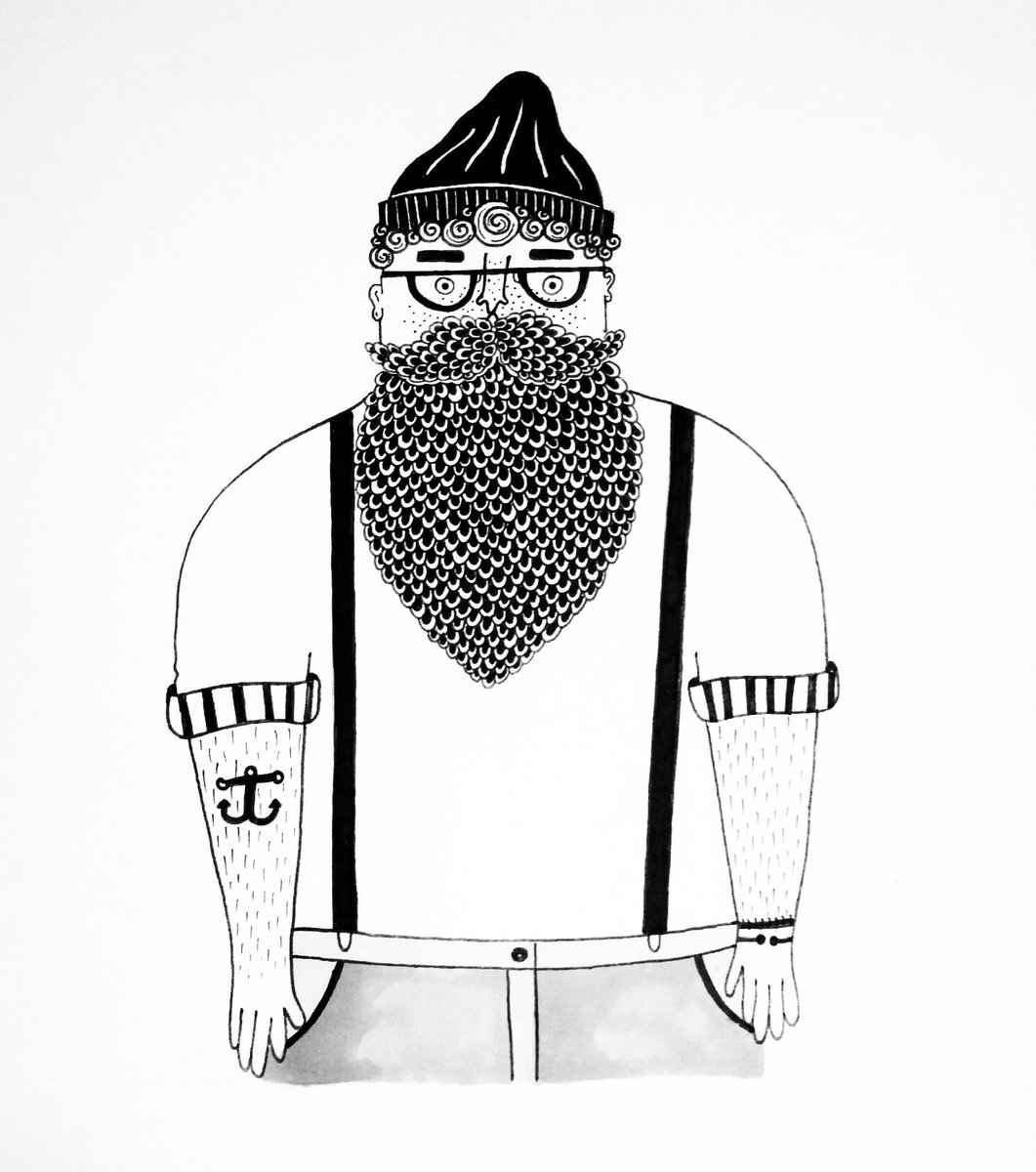 Beardy man 😊 Happy Tuesday all #illustration #Illustrator #drawingoftheday #art #artist