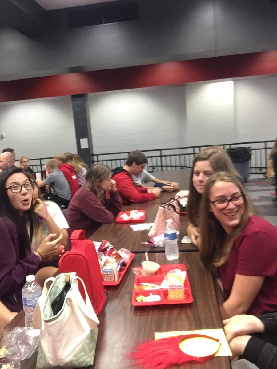 Just having lunch with some cool 9th grade girls. They don’t mind eating with an old guy. #MiltonPride
