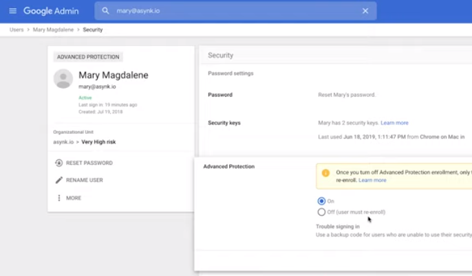 susiesow's tweet photo. Not the generic user account I was expecting to see in the Google Admin Security video. https://t.co/iZ9OfPXOH5