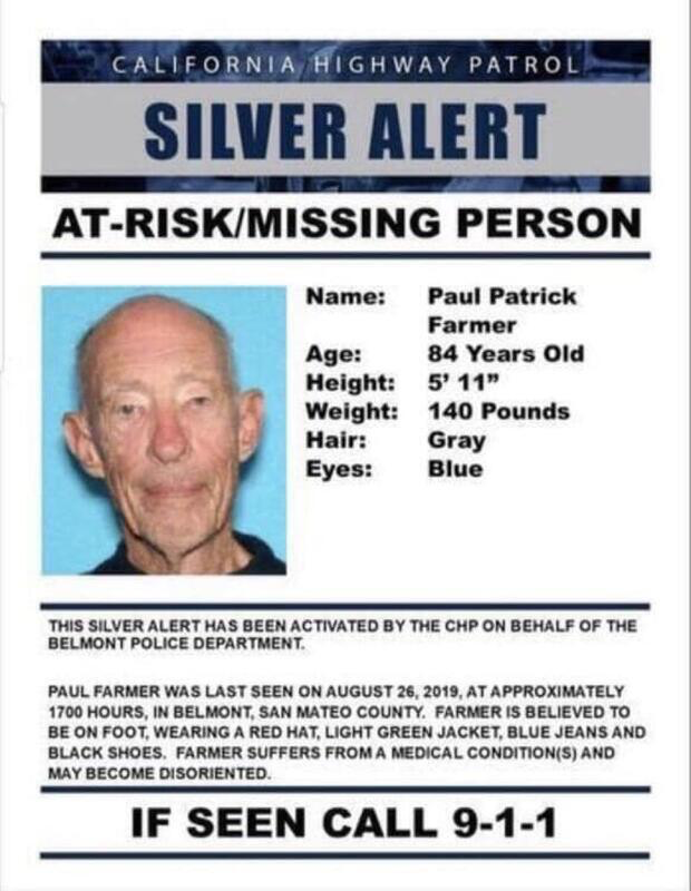 rena_korb's tweet photo. An elderly man has been missing in San Mateo County since 8/26. If you live in the area, please keep your eyes open for him. More details in article included in reply below. Please RT and help #FindPaulFarmer
https://t.co/lxfEuynTA8 https://t.co/uLXtgB3b8a