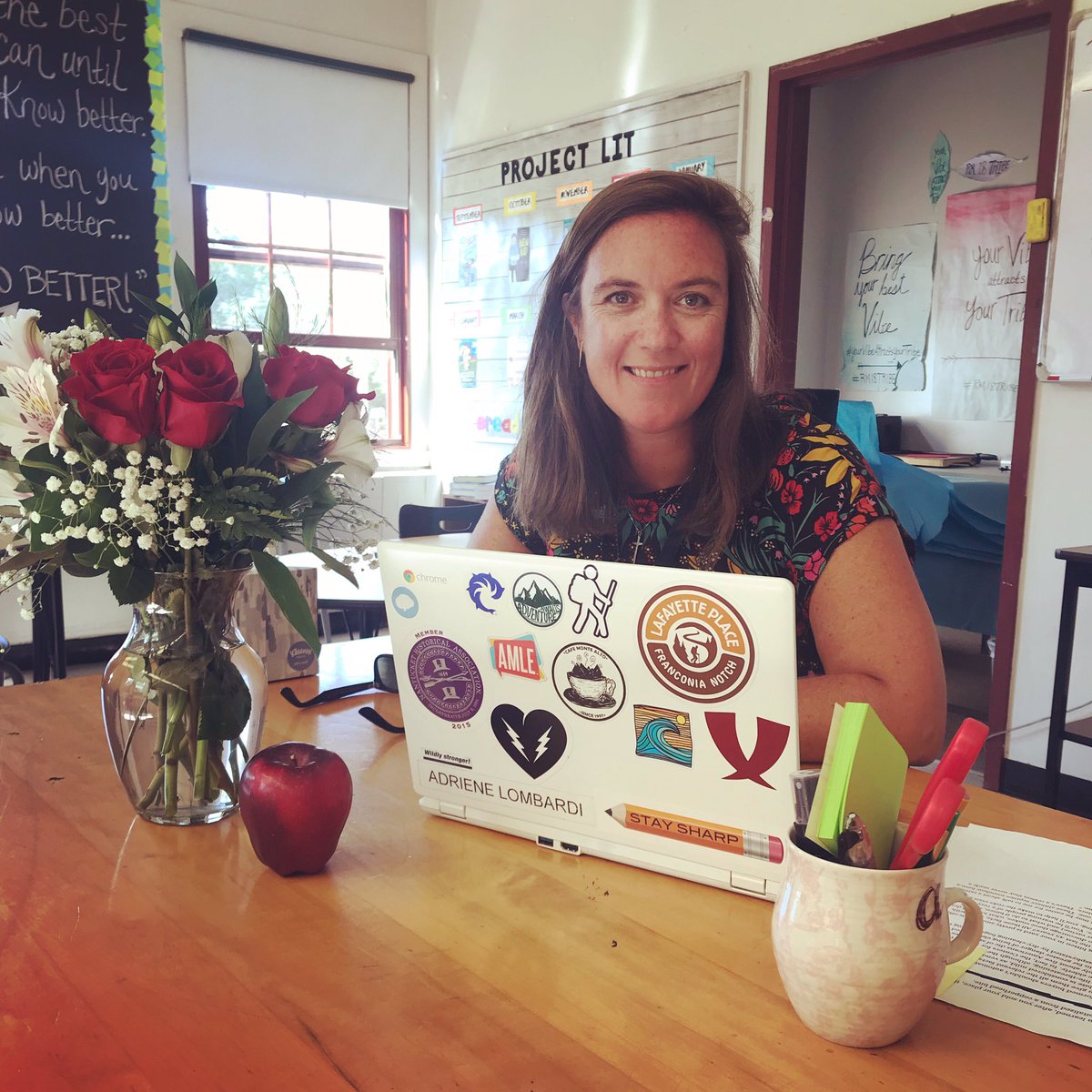 Day one in the books! Loved my surprise flowers & apple from a favorite 8th grader to start year 15! 🍎
#ackcps #firstdayofschool #teacherlife #nantucket #whalerwelcomeweek #relationshipsmatter