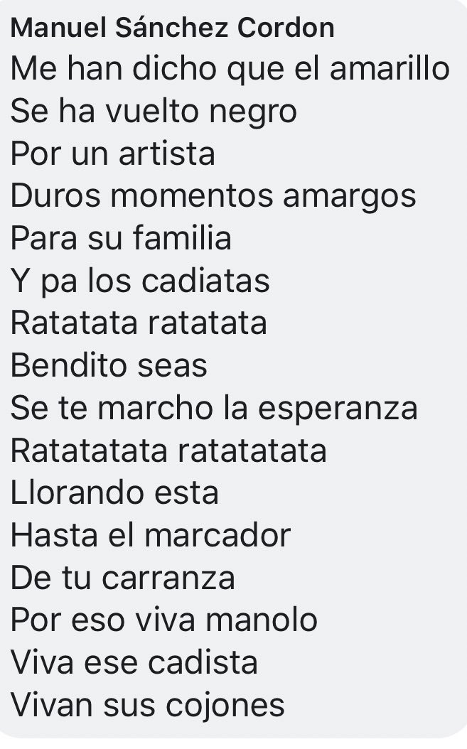 Cintta96's tweet photo. Mi padre le ha escrito esto a Manolito Santander, era su chirigotero favorito... ❤️ https://t.co/aDaMdy6sbb