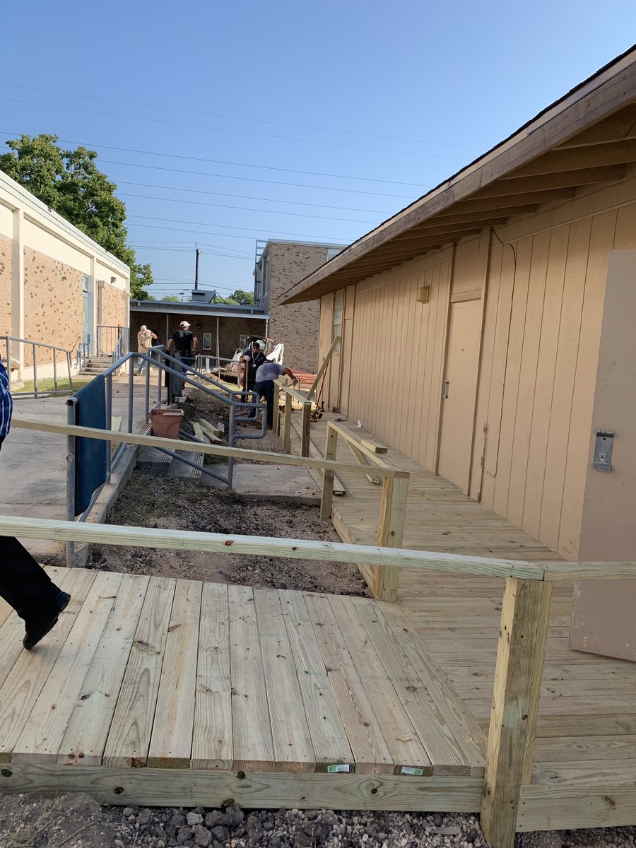 Summer is definitely busy for NEISD Maintenance and Operations as a portable is rehabbed for use as a classroom... new floor, new ramp... new year!!!