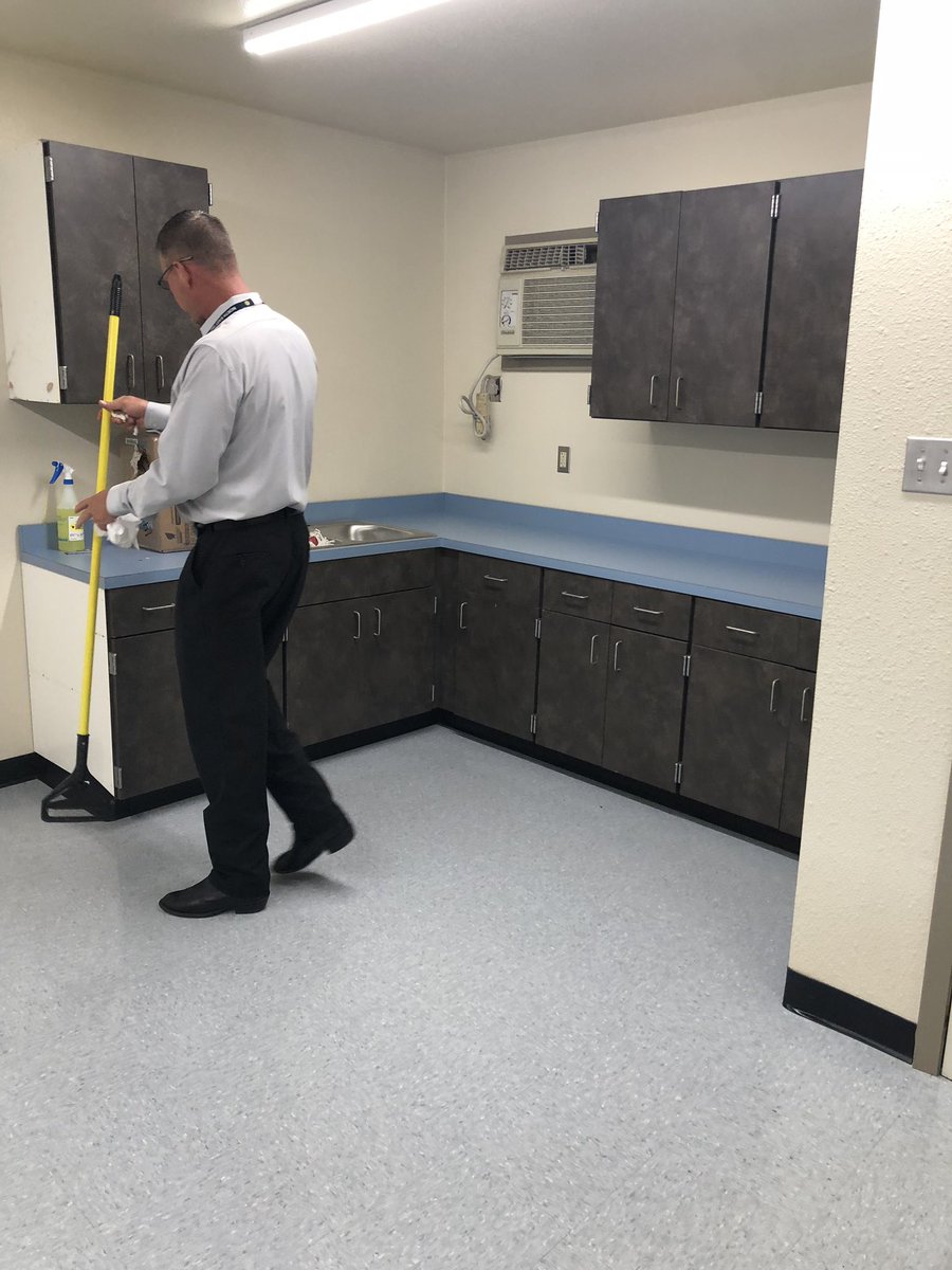 Director or NEISD Operations is “hands on” when it comes to cleaning.... lead by example