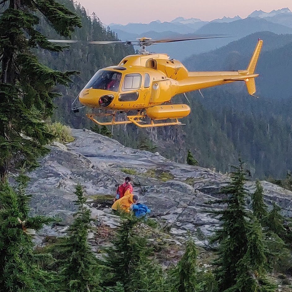 Repost By ctvvancouver:  A photo provided to CTV News Vancouver from @coquitlamsar shows the rescue of a hiker who got stuck after going after his dog, who'd fallen down a bluff near Buntzen Lake. Link in bio for more details.